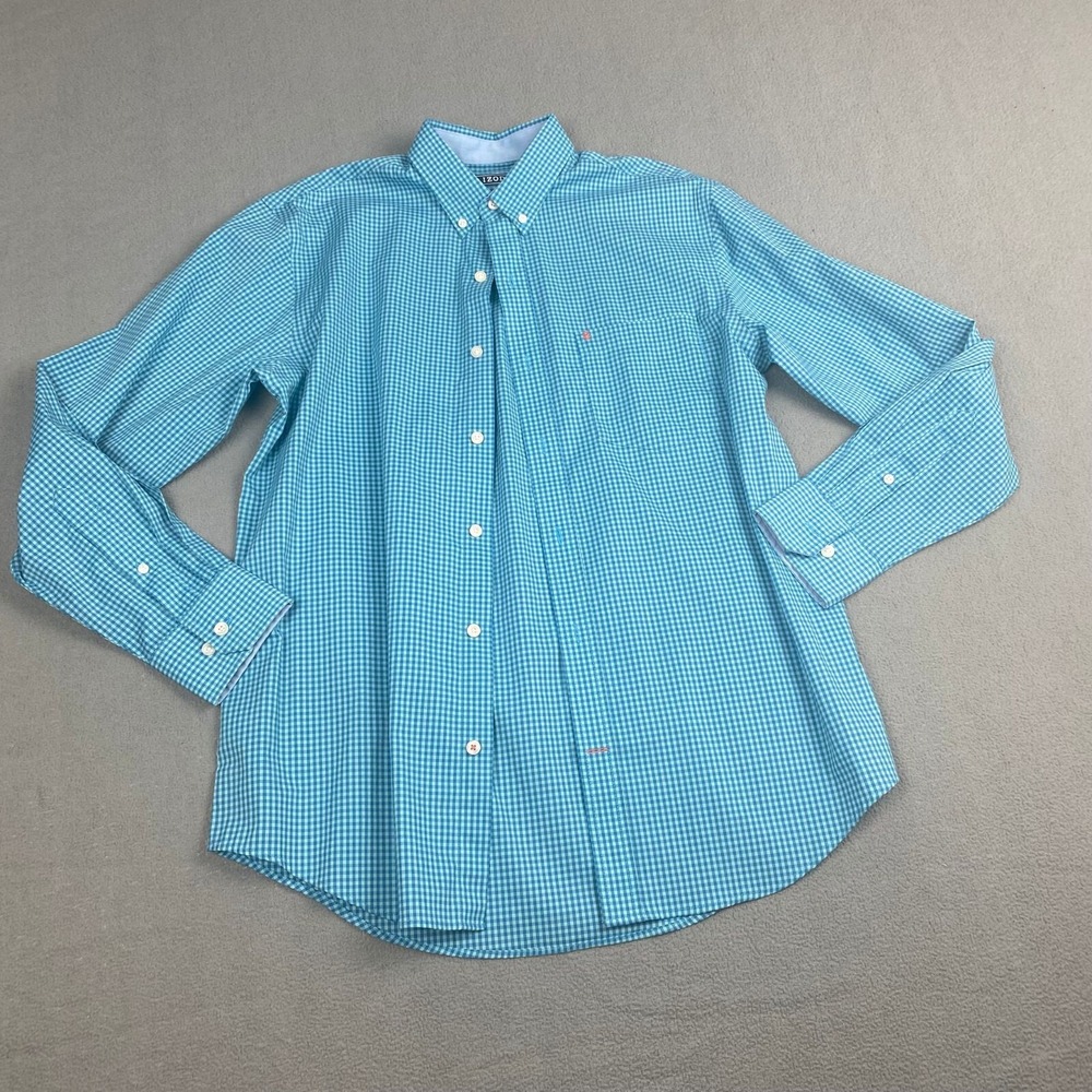 Izod Button Down Dres‎ Shirt Men's size S/P Non Iron Long Sleeve Blue,Pocket